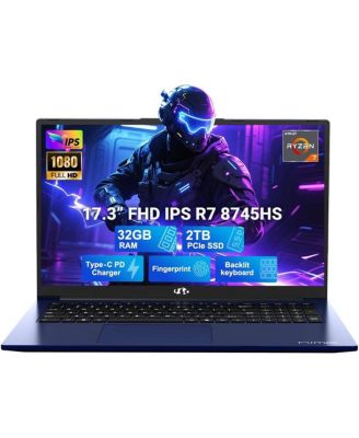 17.3 Inch IPS FHD Gaming Laptop AMD Ryzen 7 8745HS 32GB DDR5 RAM 2TB SSD 4.9GHz Radeon 780M Graphics 100W USB C 4.0