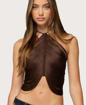 Women's Hara Fringed Crisscross Backless Top
