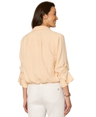 Women's Bubble Hem Collar Shirt