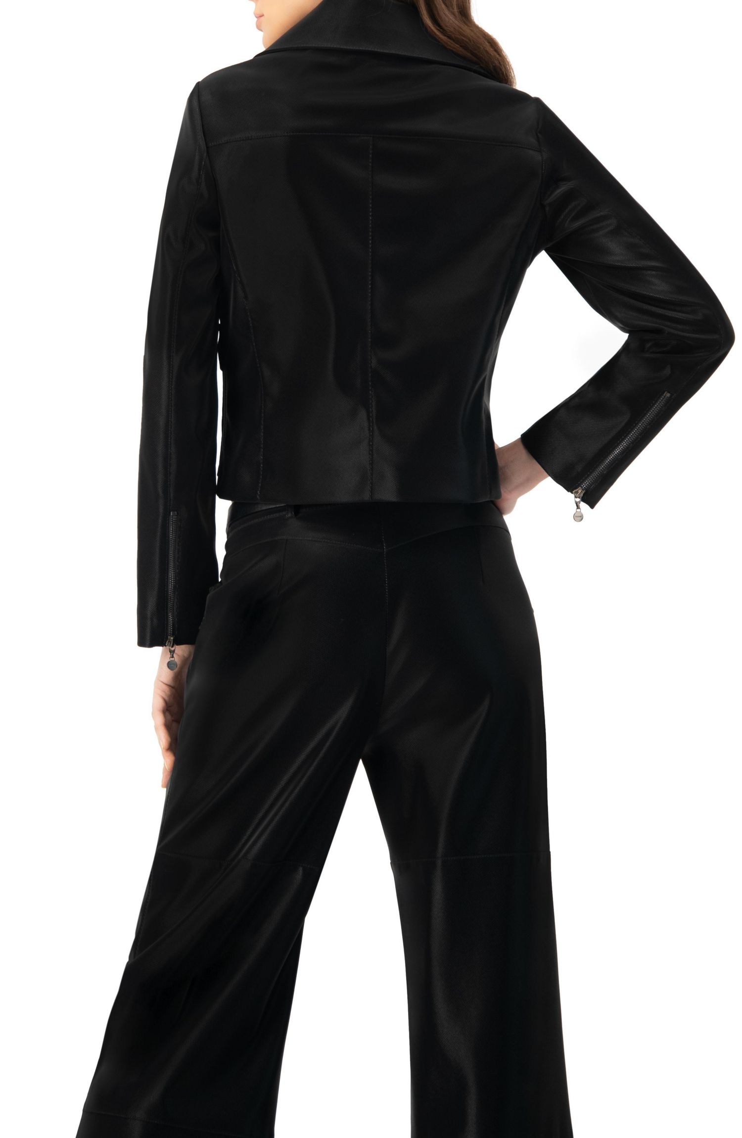 Women's High Shine Biker Jacket