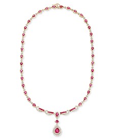 Sapphire (13-1/2 ct. t.w.) and Diamond (1-1/5 ct. t.w.) Collar Necklace in 14k White Gold (Also Available in Emerald and Ruby)