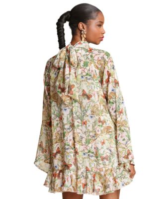 Women’s High Neck Ruffle Mini Dress