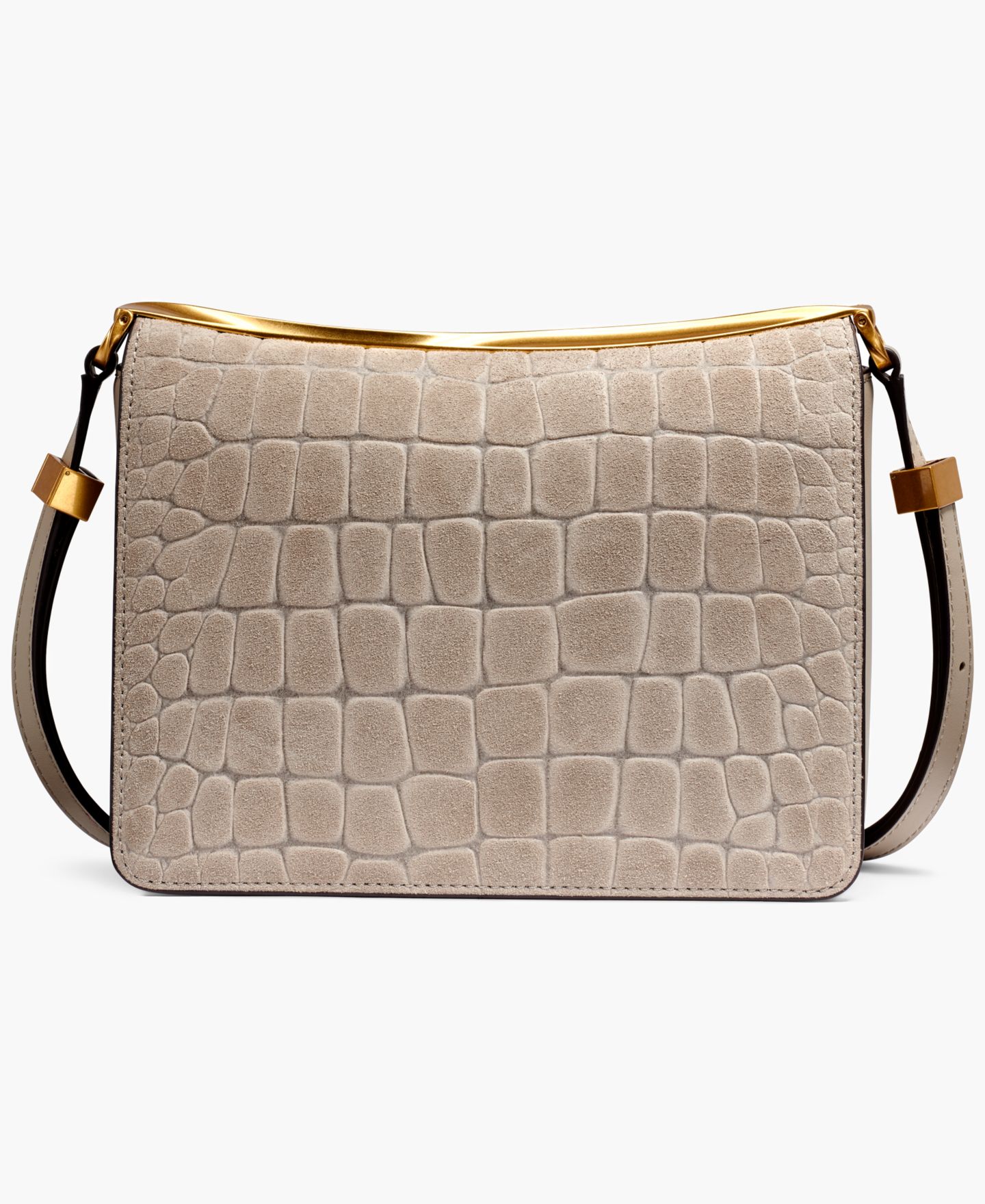 Женская сумка Donna Karan New York Jericho Croco Suede Small Shoulder, цвет: Moth — фото 2