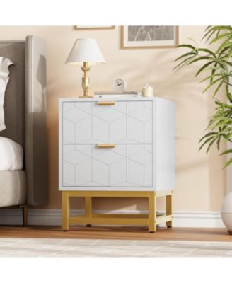 2 Drawer Dresser, Small Dresser Chest of Drawers, Modern Nightstand for Bedroom, End Table with Drawer for Living Room, Hallway, Entryway