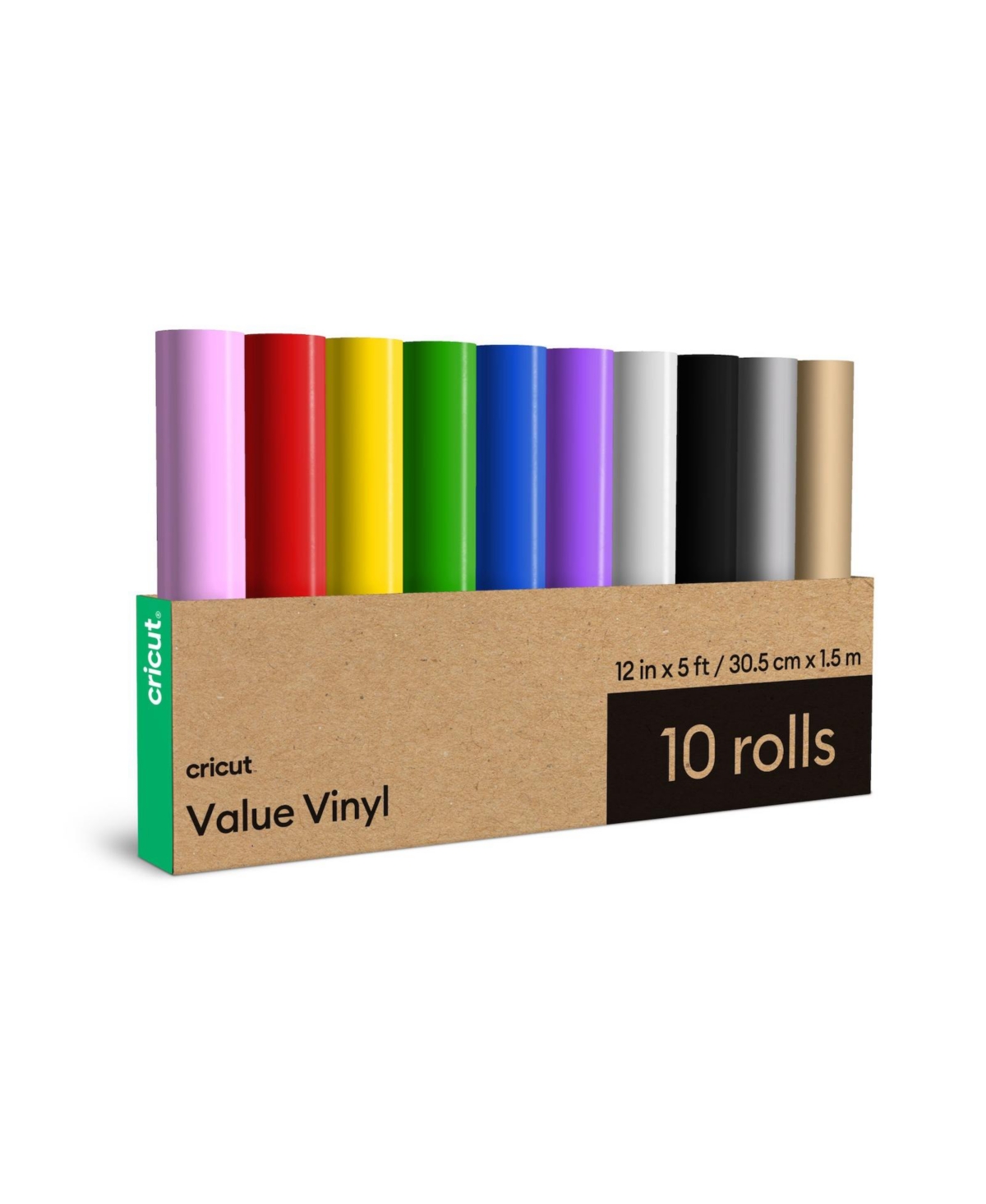 Cricut Value 12 in x 5 ft Rainbow Vinyl Rolls - 10 Count