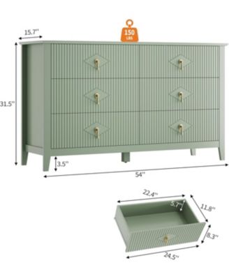 Extra Wide 6 Drawer Bedroom Dresser & TV Stand