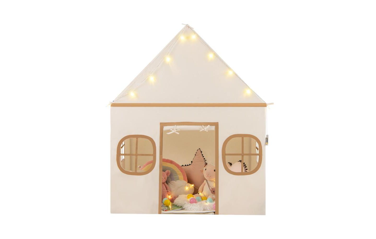 Детская игрушка Slickblue Star Lights Kids Playhouse Tent, Ages 3+, цвет: Бежевый / Коричневый — фото 1
