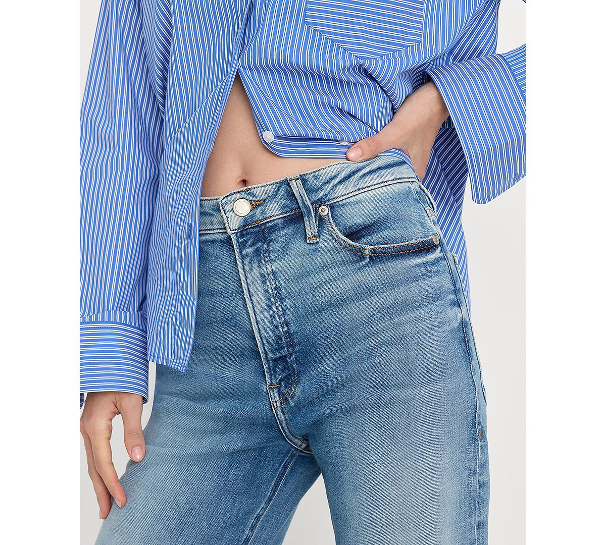 Good American Women's Straight High-Rise-Jeans view 3 — MAYCSS fashion products