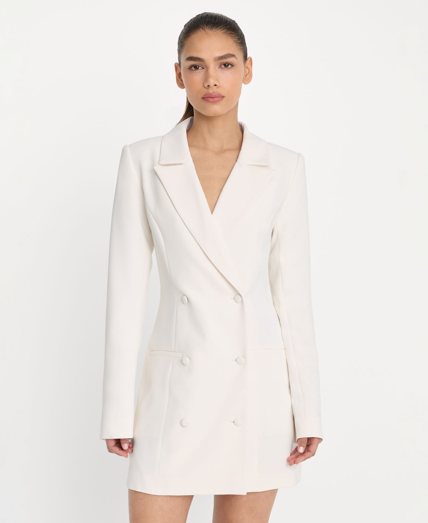 Женское платье Good American Luxe Suiting Exec Blazer, цвет: Мягкий ракушечный — фото 2