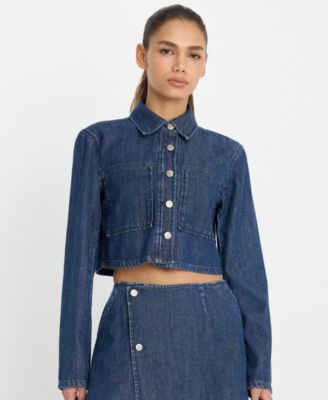 Women's Denim Cropped Jacket, Regular & Plus Size