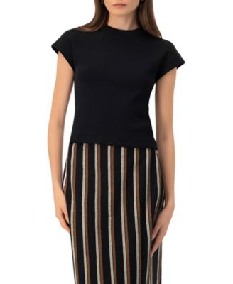 Women's Black dropped sleeve top