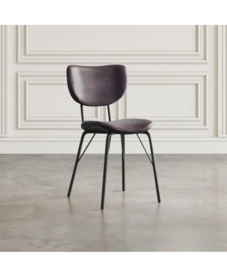 Modern Faux Leather Split-Back Upholstered Dining Chair (Set of 2)