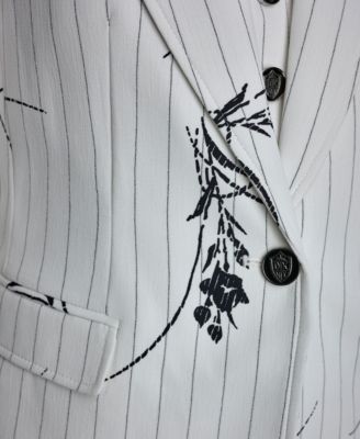 Women's Pinstripe Single-Button Blazer