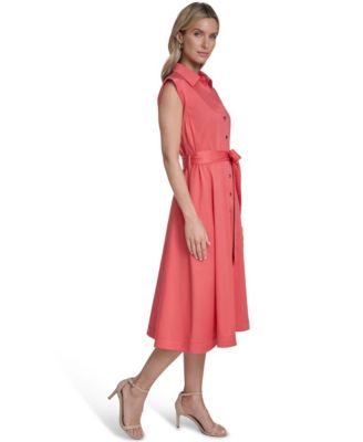Women's Collared Midi Shirt Dress