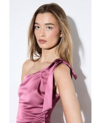 Women's Asymmetric Shoulder Bridesmaid Dress