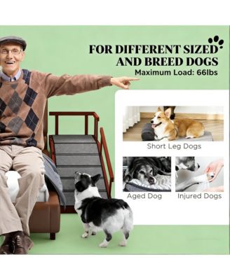 Solid Wood Dog Ramp for Bed & Couch,Brown