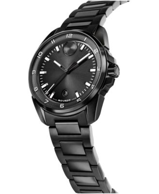 Men's Bold Verso S Swiss Quartz Ionic Plated Black Steel Watch, 42mm