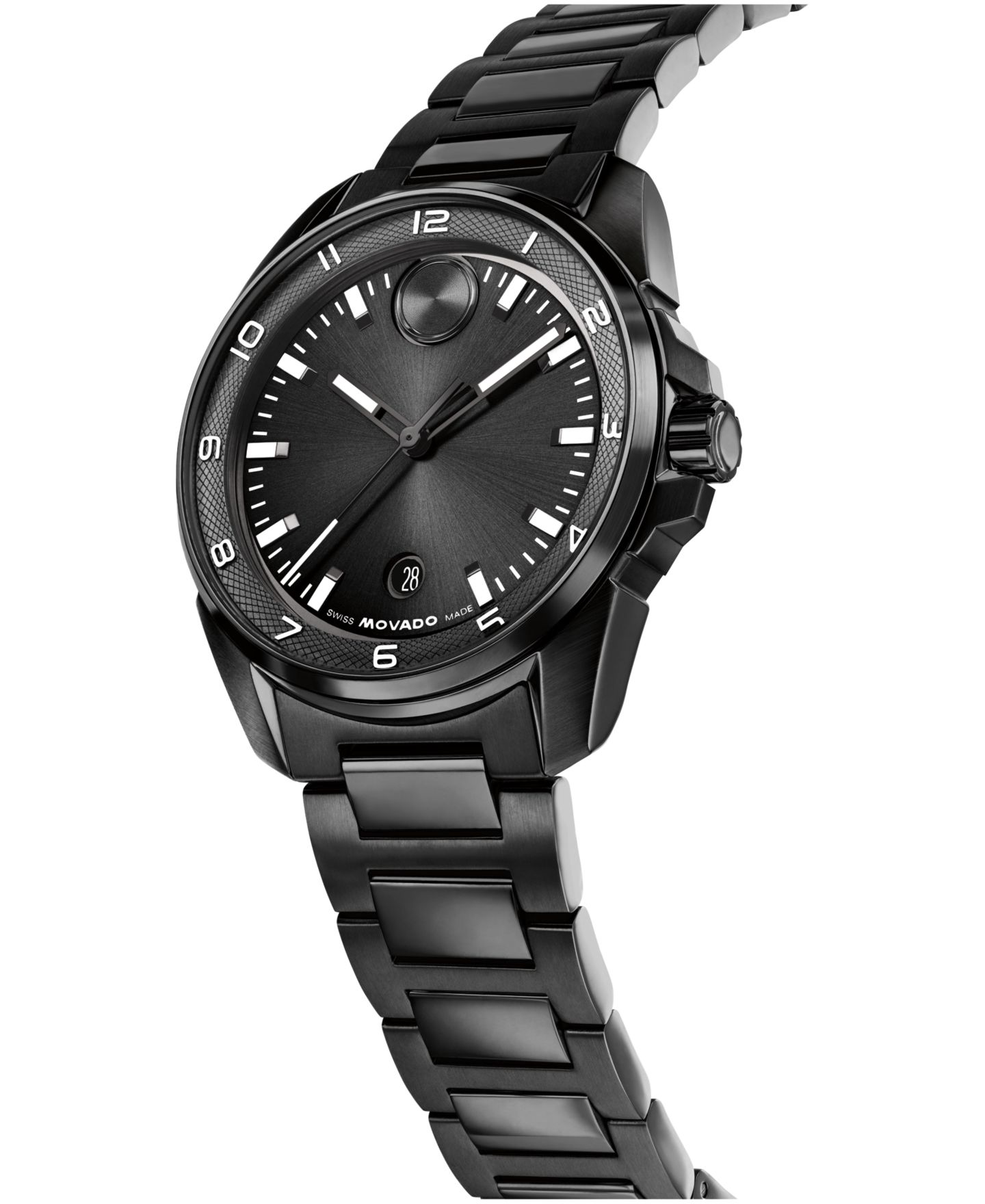Мужские часы Movado Bold Verso S Swiss Quartz Ionic Plated Black Steel Watch, 42mm — фото 4