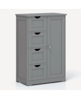 x 12''W x 32''H.  Wooden 4 Drawer Bathroom Cabinet Storage Cupboard 2 Shelves Free Standing