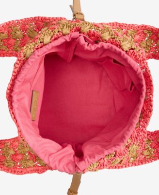 Drawstring Straw Handle Tote