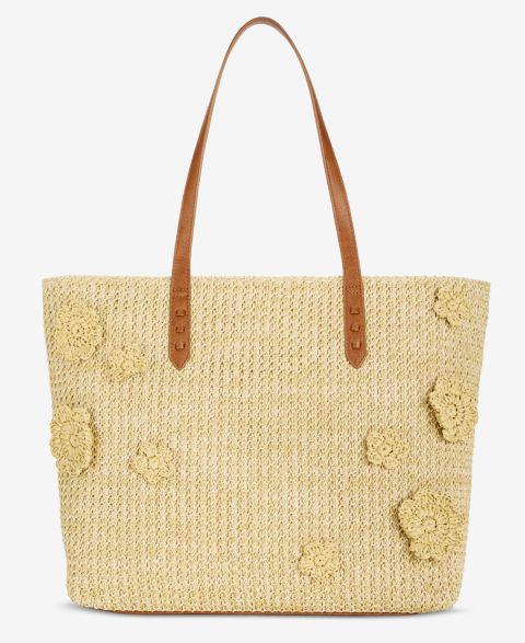 Женские Style & Co Stud Floral Applique Straw Large Tote
