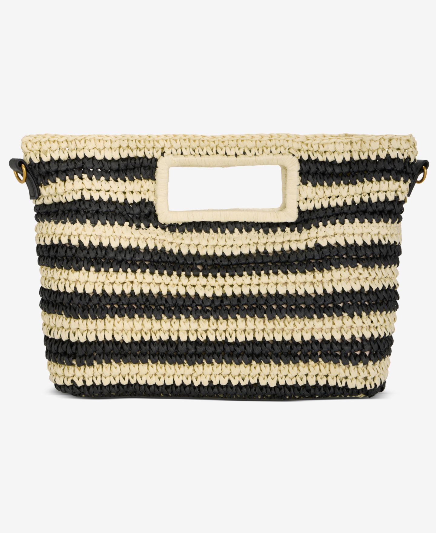 Женский клатч Style & Co Striped Straw Clutch, цвет: Чёрный / Натуральный — фото 4