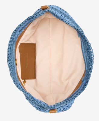 Striped Straw Clutch Bag