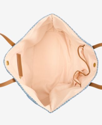 Ombr&eacute; Striped Straw Slouchy Tote Bag