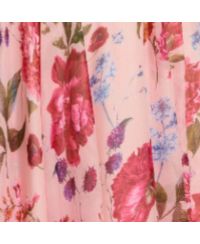 Women's Side Cut Out One-Shoulder Floral Chiffon Gown