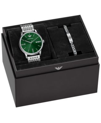 Men's Quartz Three-Hand Silver Stainless Steel Watch, 42mm