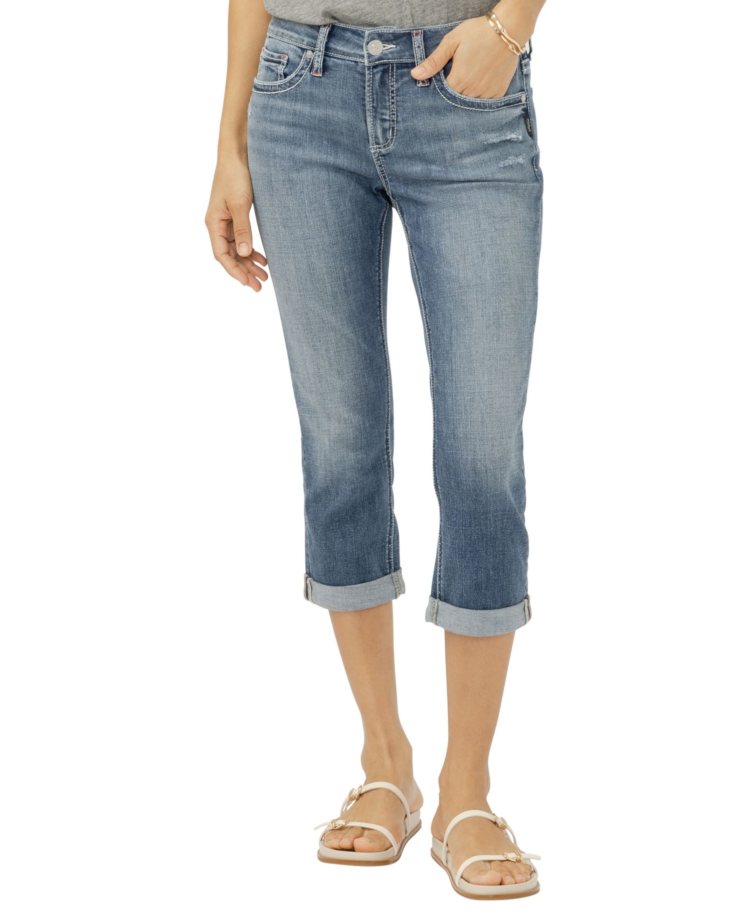 Women's Elyse Mid-Rise Americana Luxe Stretch Capri Jeans
