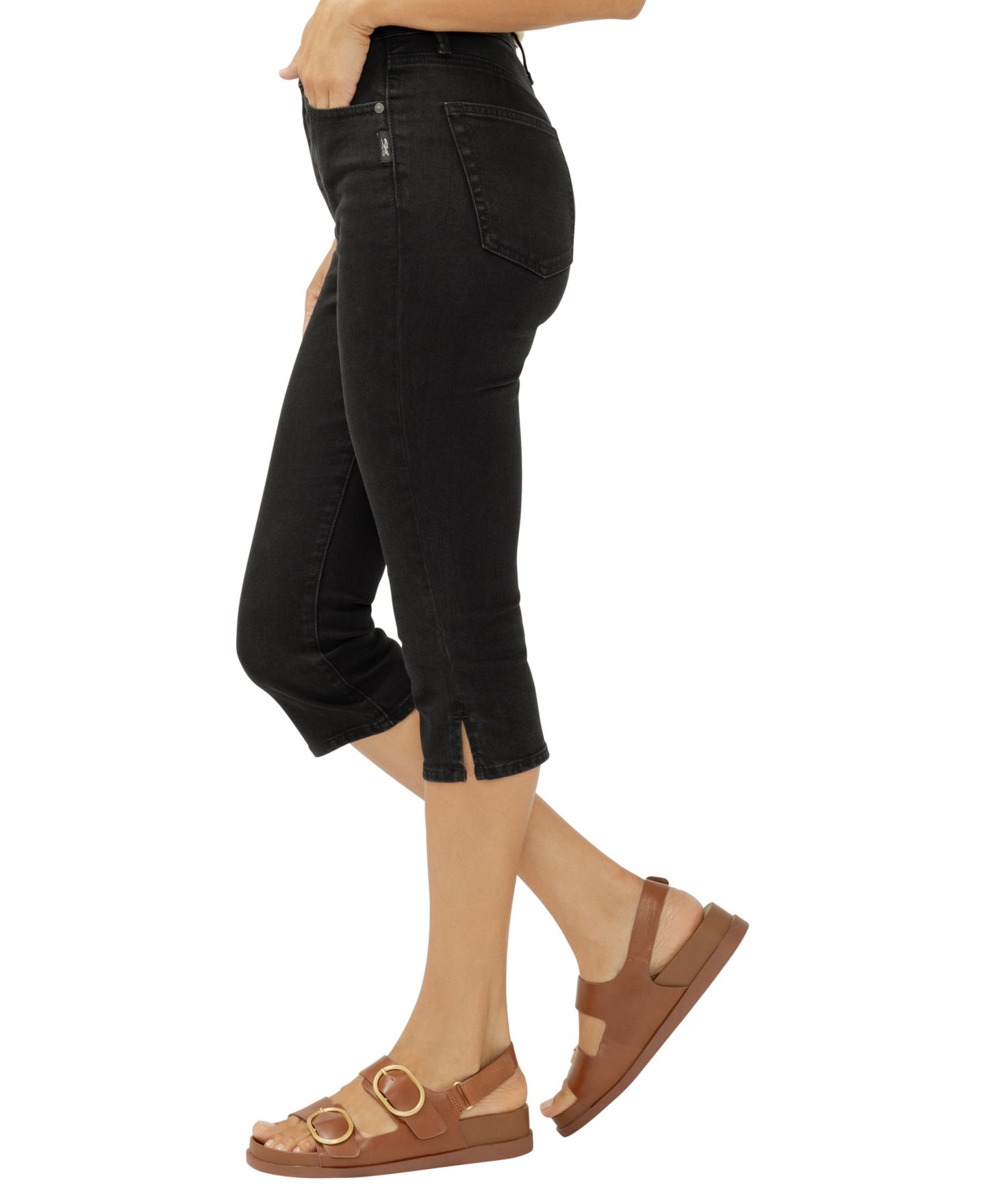 Женские джинсы Silver Jeans Co. Isbister High-Rise Luxe Stretch Capri, цвет: Чёрный — фото 2