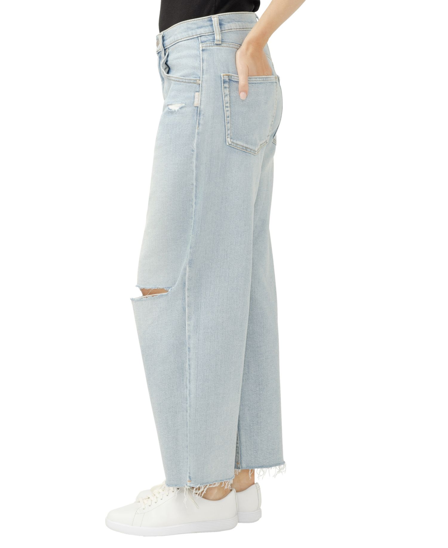 Women's Be Easy High-Rise Wide-Leg Cropped Jeans
