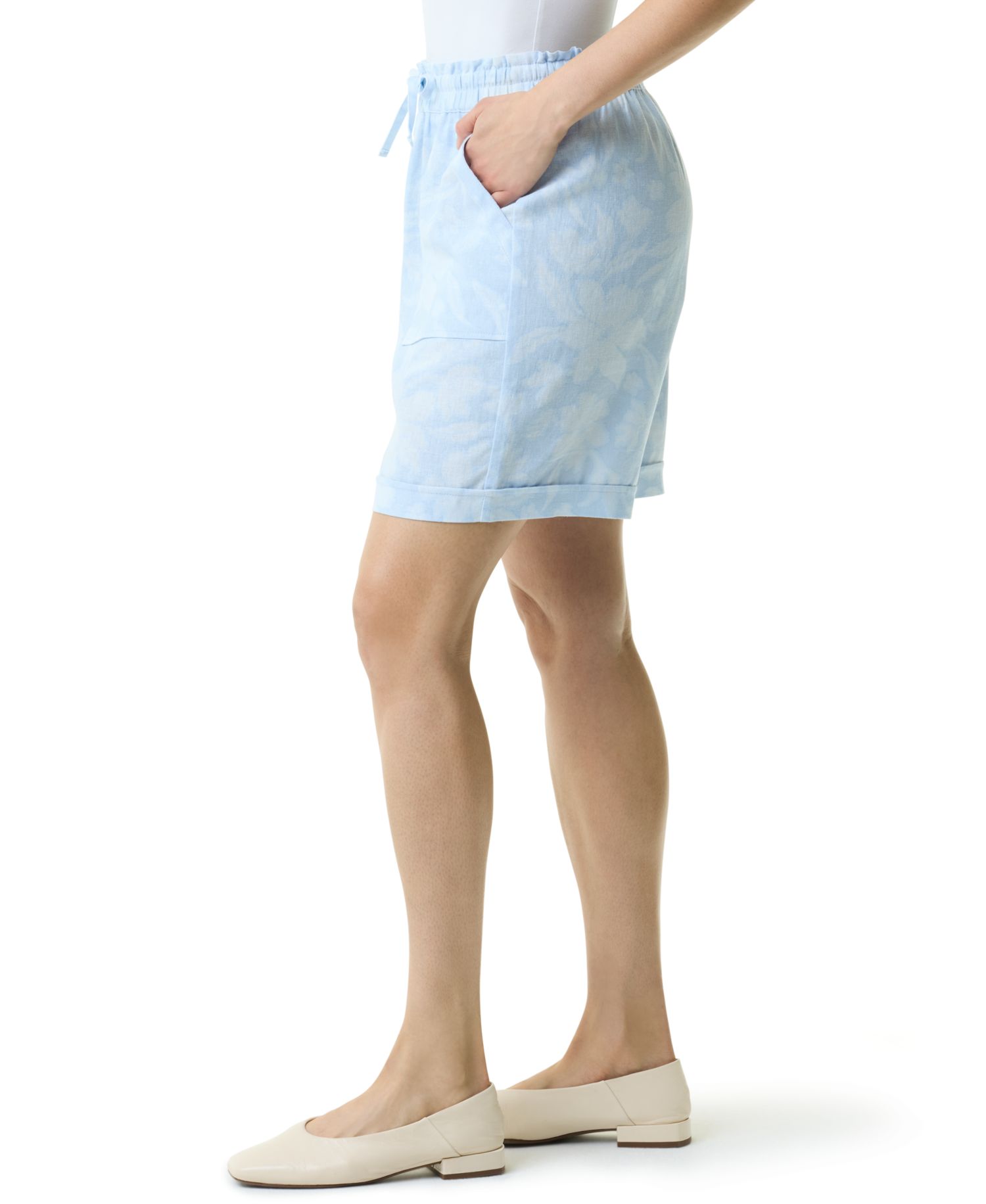 Women's Linen Pull On Drawstring Shorts