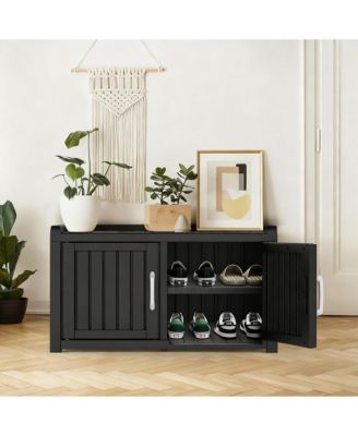 Waterproof UV-Resistant Shoe Storage Bench with Seat for Indoor/Outdoor Use