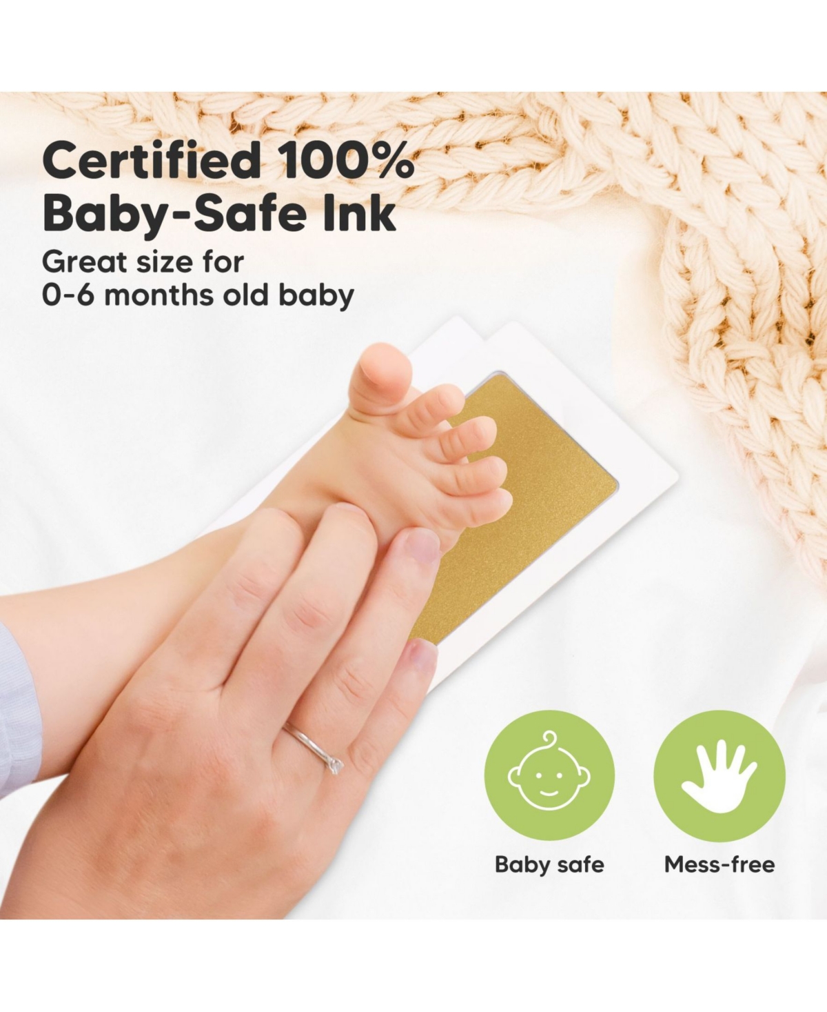 KeaBabies 2pk Inkless Ink Pad for Baby Hand and Footprint Kit, Clean Touch Dog Paw, Nose Print & Pet Safe