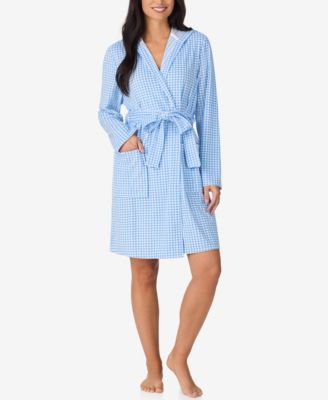 Women's Short Wrap Vintage Hooded Robe