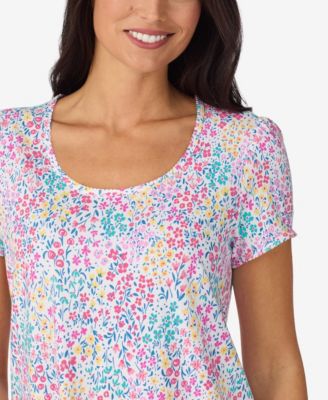 Women's Short-Sleeve Top & Boxers, 2-Piece Pajama Set