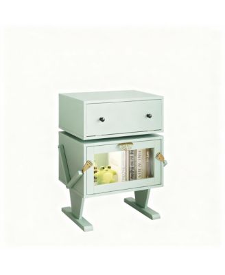 YGII LED Nightstand with 360° Rotating Drawer for Bedroom or Office