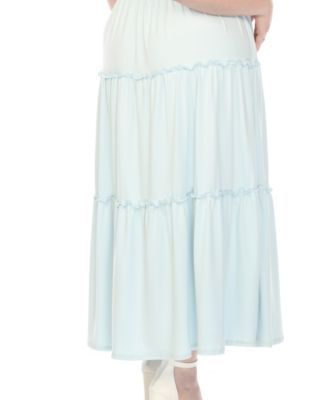 Plus Size Square Neck Short-Sleeve Tiered Dress