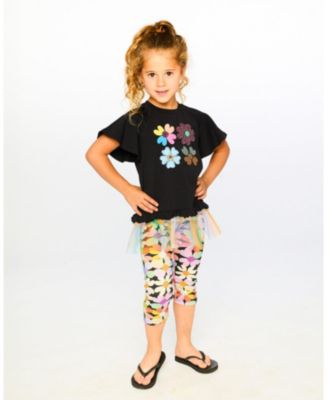 Girl Viscose Leggings Printed Flowers - Toddler|Child