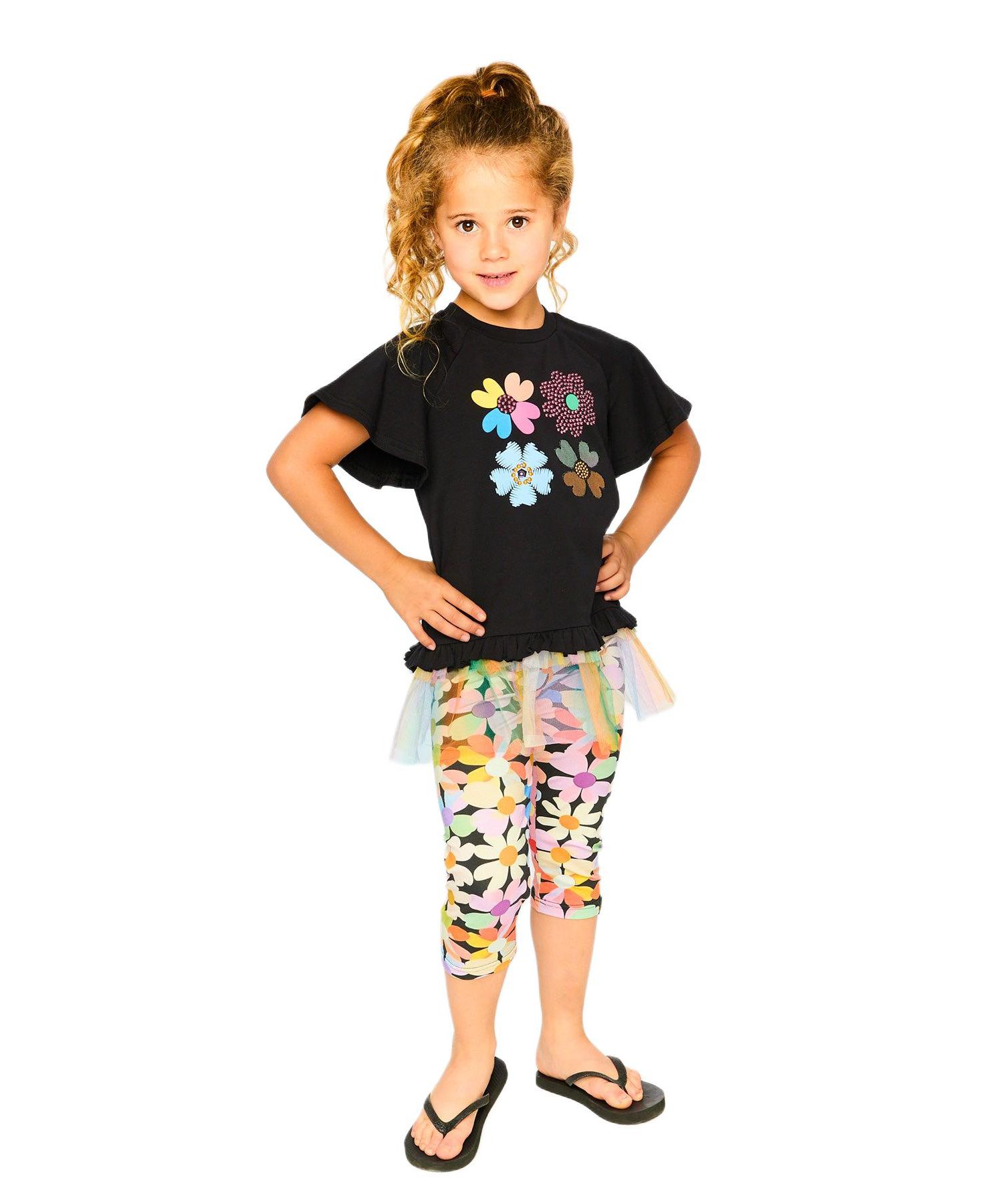 Girl Viscose Leggings Printed Flowers - Toddler|Child