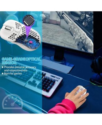 Honeycomb Wired Gaming Mouse - 7200 Adjustable DPI, Ergonomic Lightweight Honeycomb Design for PC/Mac Gamers | Perfect for Competitive Gaming