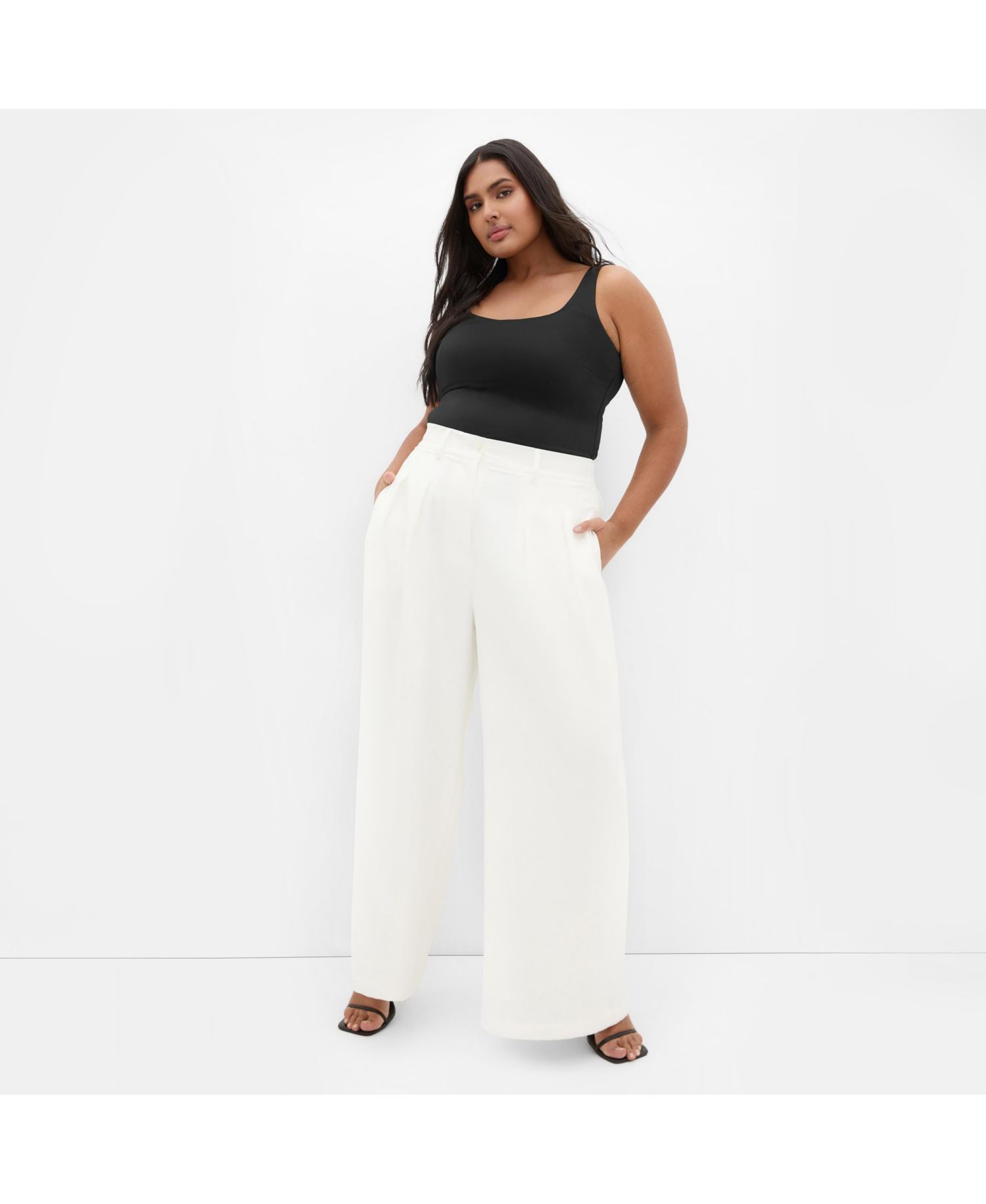 Women's Plus Size Abbie Fully Lined Wide Leg Pant