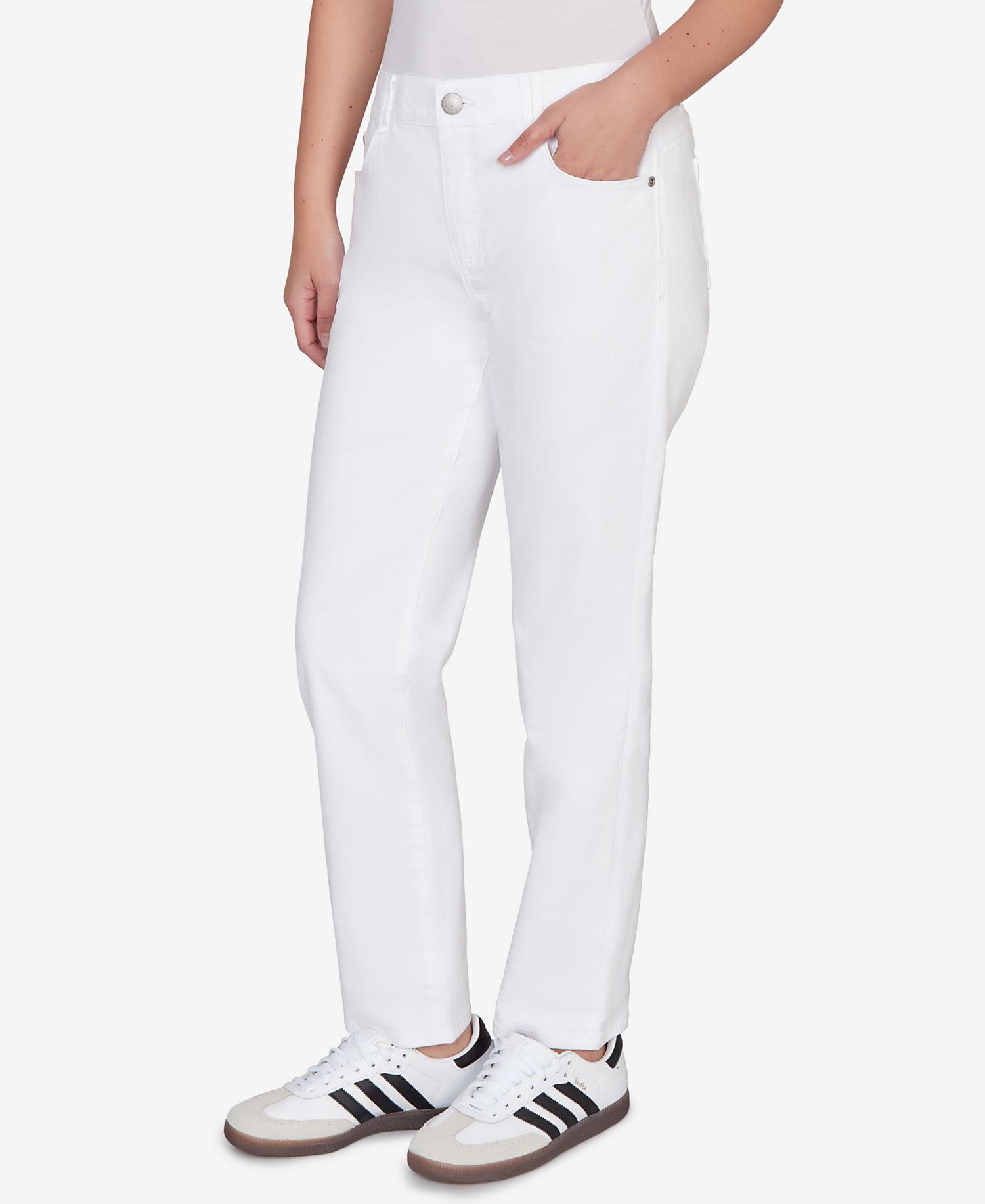 Plus Size Curve Enhancing Five Pocket Slim Leg Jeans