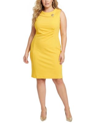 Plus Size Sleeveless Shawl Collar Dress