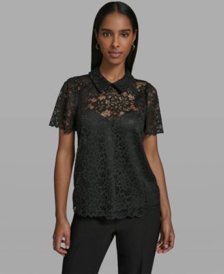 Women's Short-Sleeve Woven Blouse