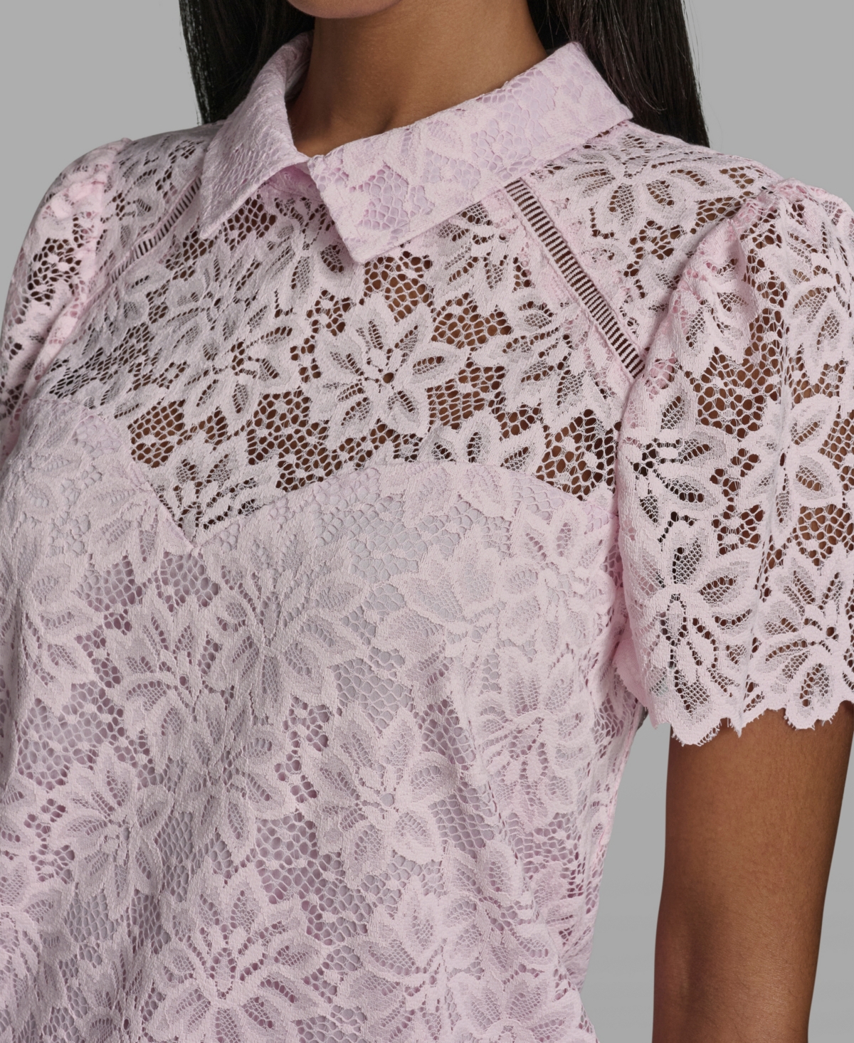 Karl Lagerfeld Paris Women's Short-Sleeve Woven Blouse