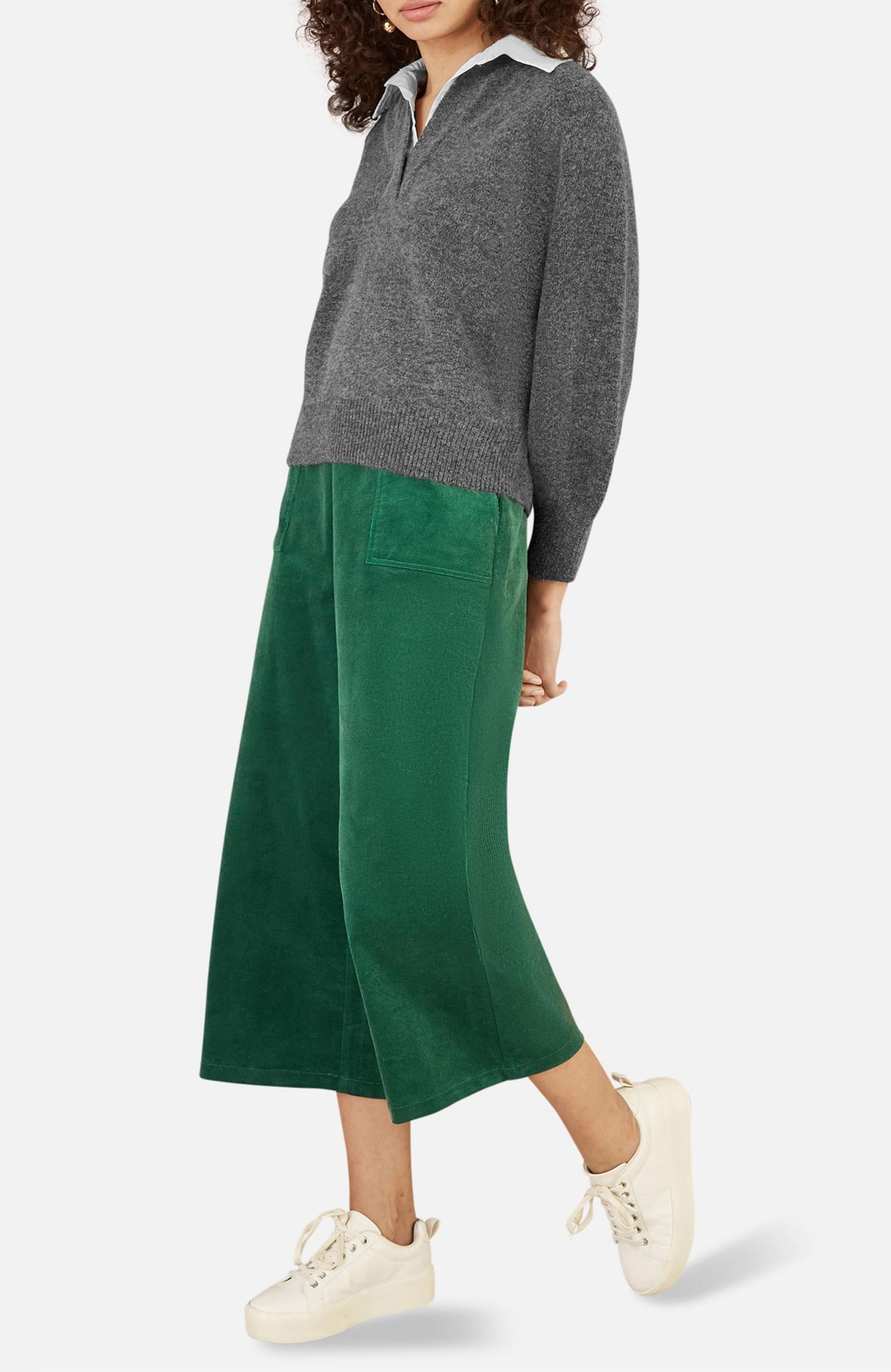 Women's Collar Detail Knitted Jumper