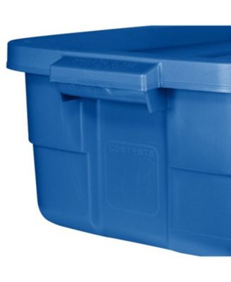 Roughneck Tote 10 Gallon Storage Container, Heritage Blue (6 Pack)